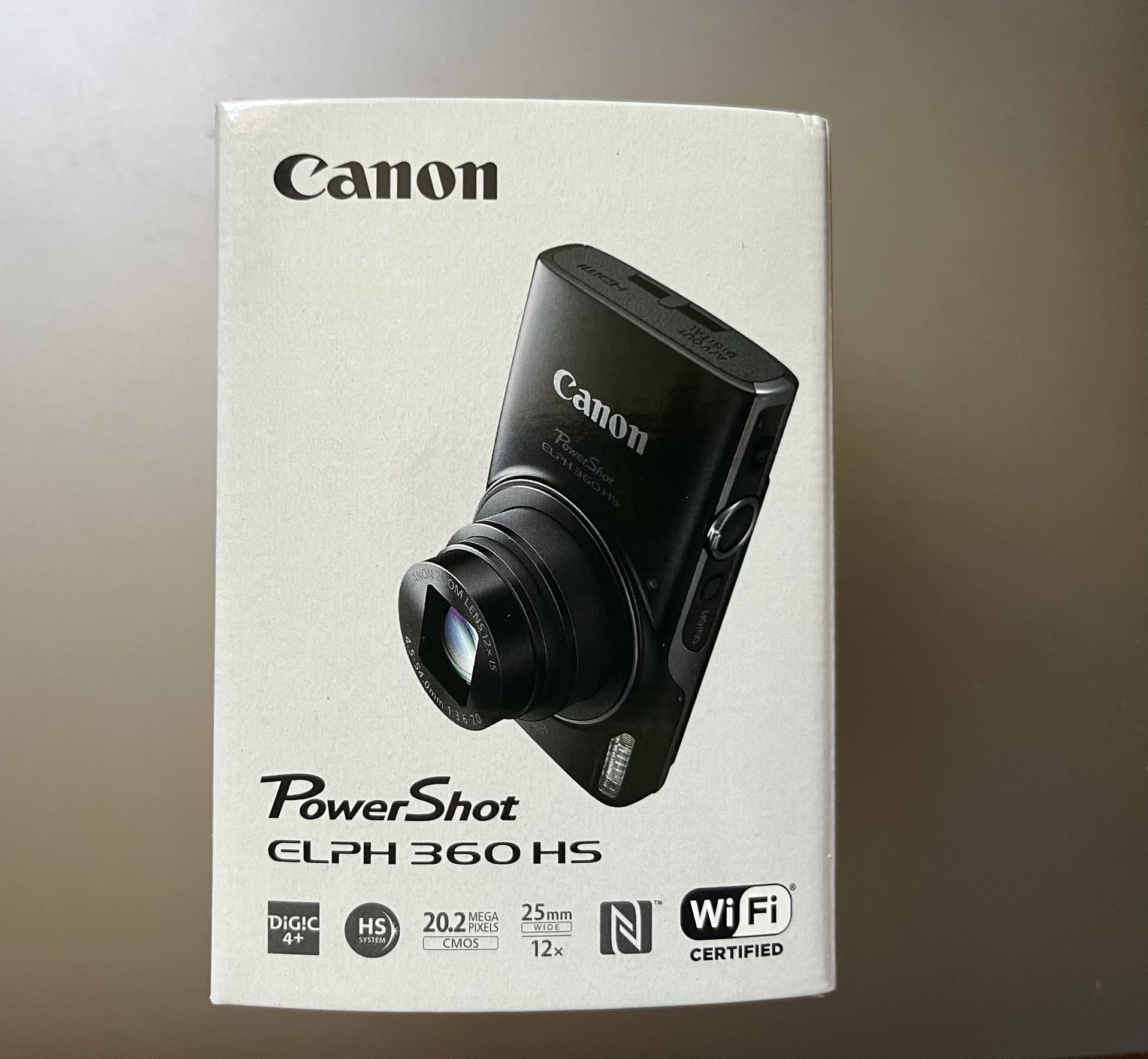 Canon PowerShot ELPH 360 HS WiFi 12x Optical Zoom Digital Camera | Black | New