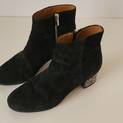 Black leather sparkly heel booties & Other Stories Size 7 / 37