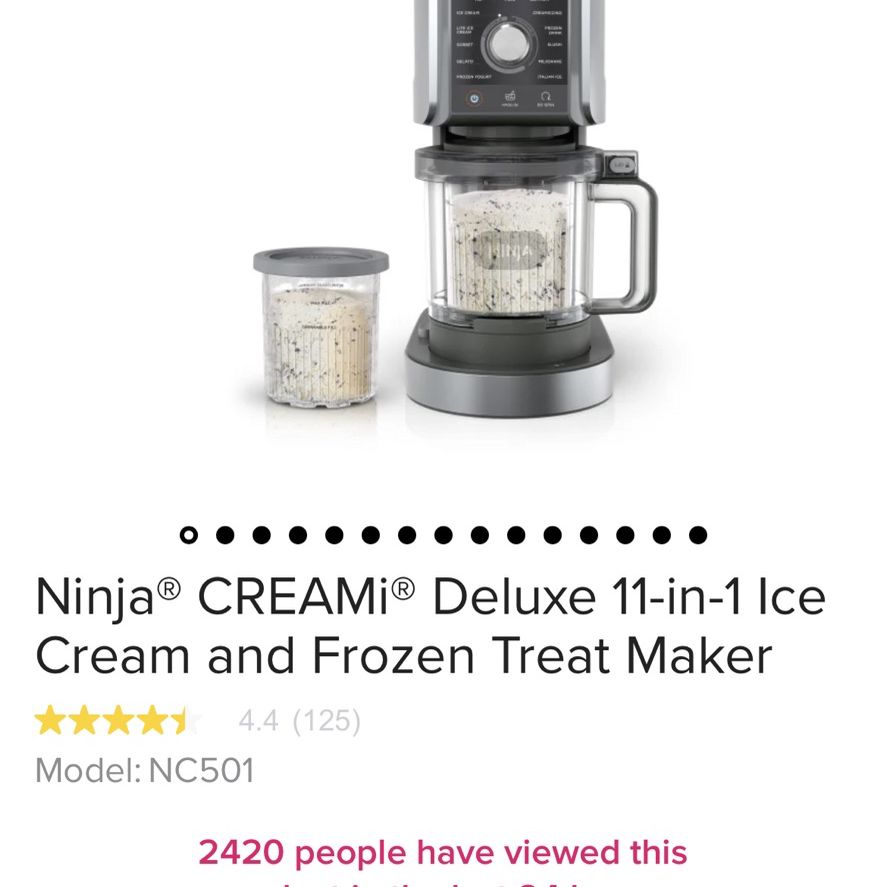 Ninja CREAMi Deluxe 11-in-1 NC501 Ice Cream & Frozen Treat Maker
