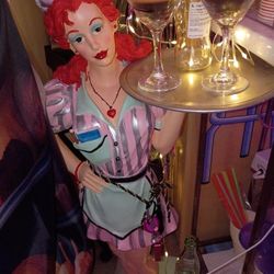 RETRO DINER WAITRESS STATUE 35 INCHES TALL