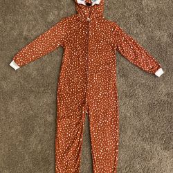 Reindeer onesie/pajamas/pj/costume (Kids size Large 10/12)