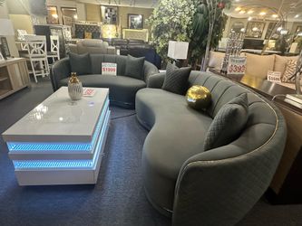 Brand new Gray Curved  Sofa and Love Seat