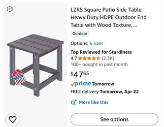 Outdoor End table with wood texture