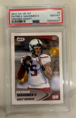2017 SA-GE HIT Patrick Mahomes II Premier Draft Rookie Card #5 chiefs MVP PSA 10