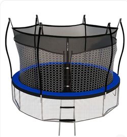 Bounce Pro 14ft Kinertial Trampoline Set with Double-Net Enclosure, Curved Poles, 360° Undermat Net & Ladder