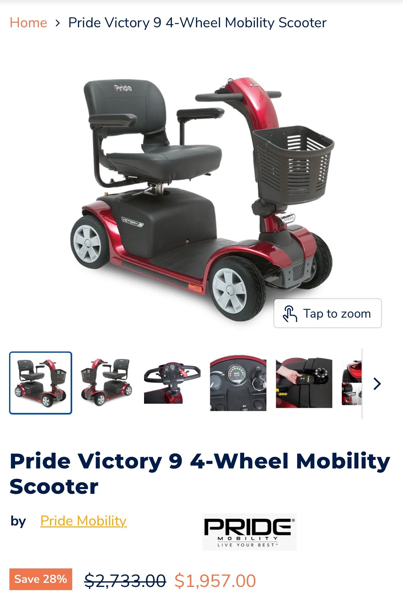 Pride Mobility SC709 Victory 9 4-Wheel Electric Scooter
