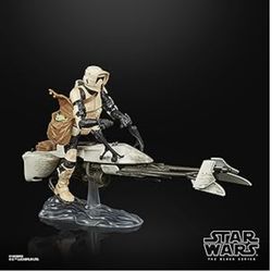 Star Wars The Black Series 6 Inch Vehicle Figure Box Art Exclusive - Speeder Bike Scout Trooper & The Child