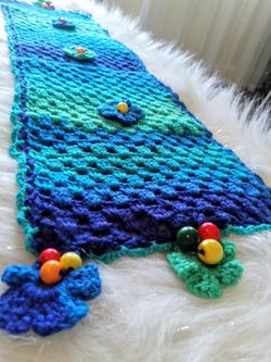 Handmade crochet arts boho table runner decor