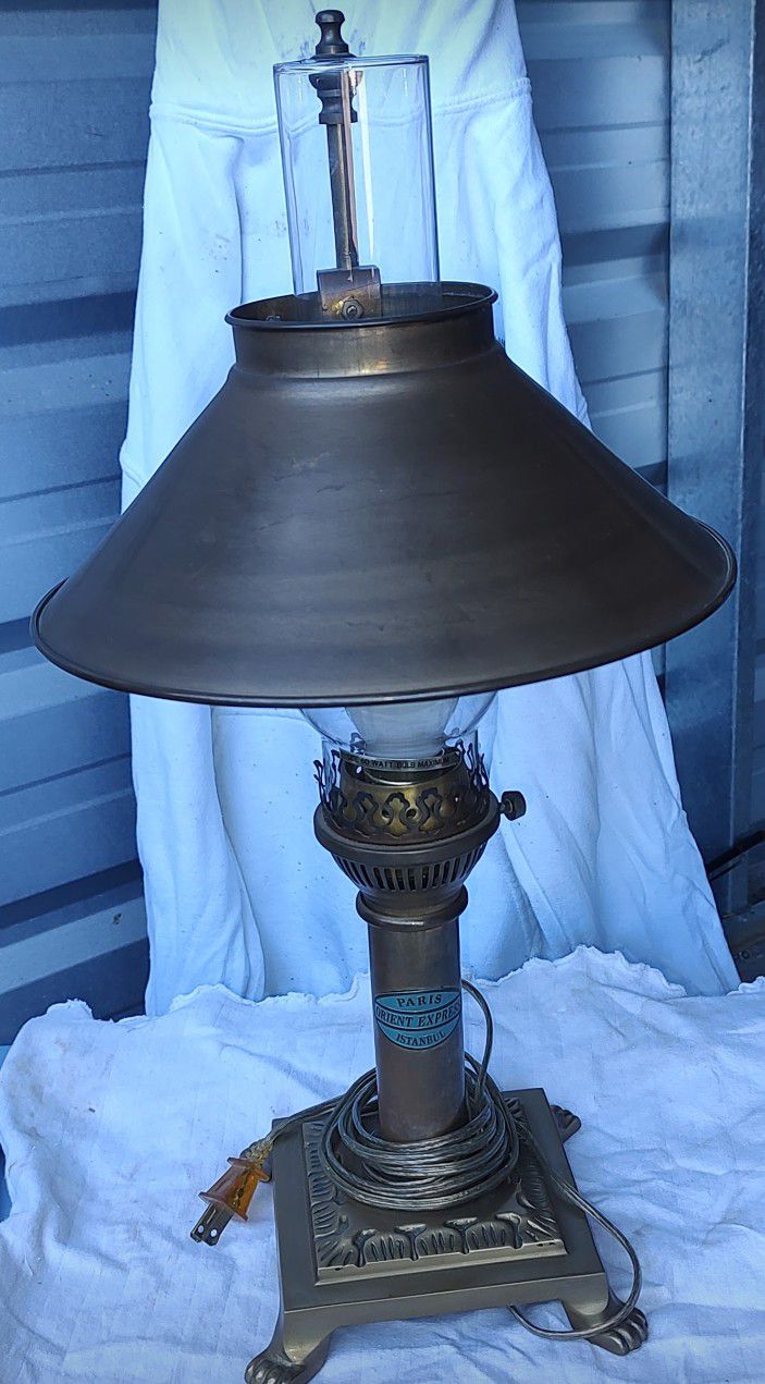 Vintage Brass Lamp. Paris Orient Express Istanbul