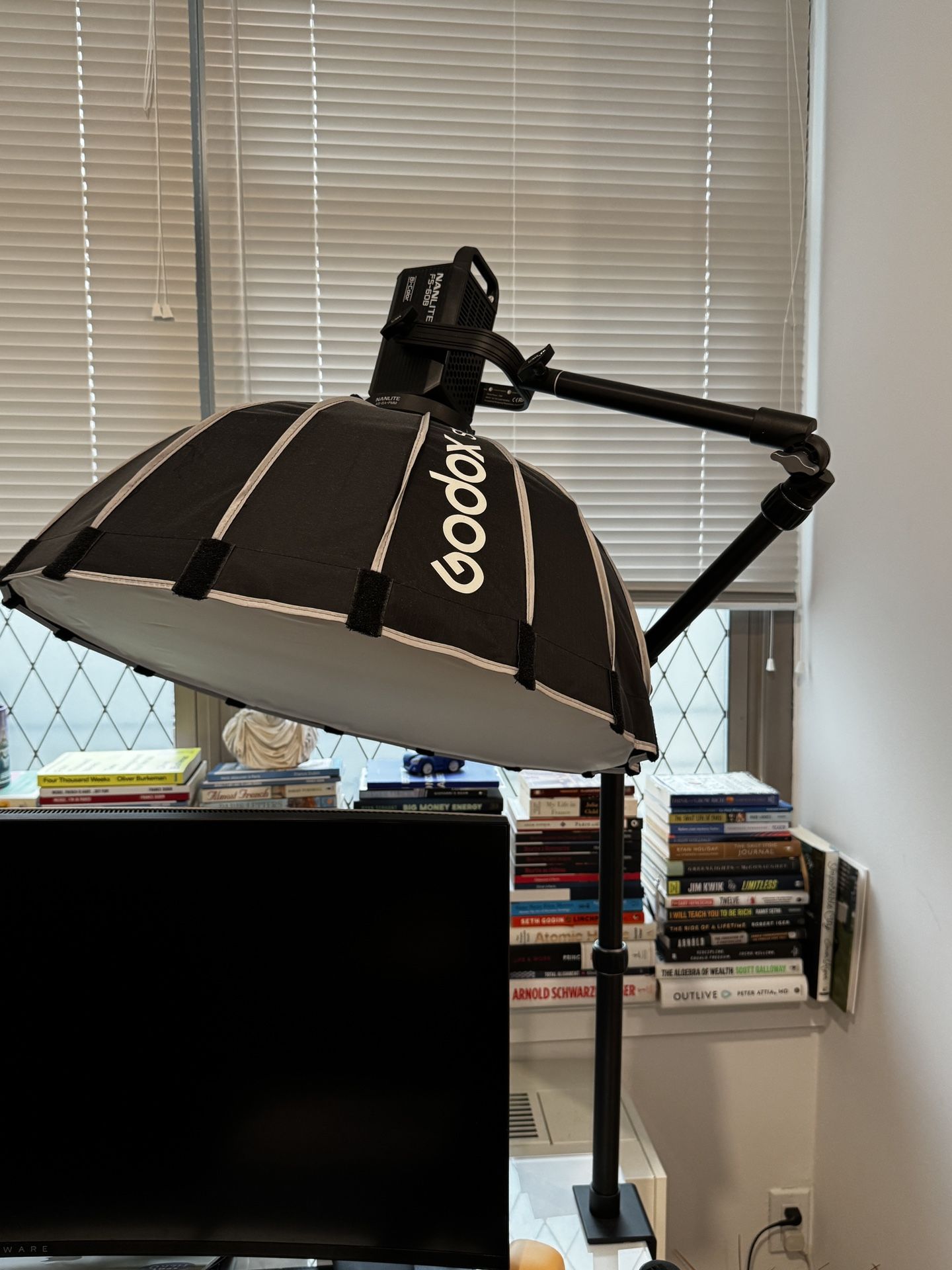 Godox S65T 65cm Quick Release Foldable Umbrella Softbox + Desktop Mount Magic Arm