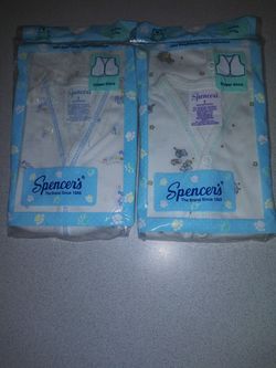 TWO SPENCER'S 3 MONTH DIAPER SHIRTS NEW FACTORY SEALED