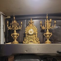 Hermle Mantle Clock With Candelabras