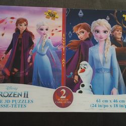 3D Puzzle Frozen 2 & Disney princess Prime 3D Puzzles Set of 4 Puzzles 500pcs Each

Condition of Frozen is used, but Complete and One bag is still sea