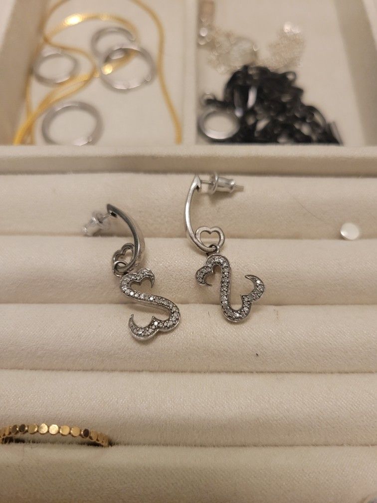 Kay Jewelers Diamond Open Heart Earrings