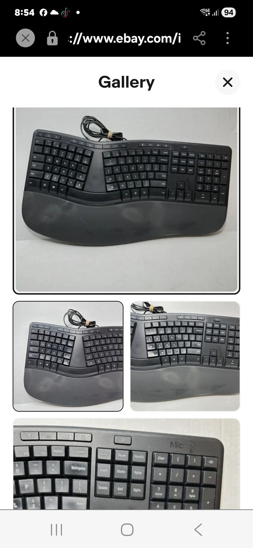 Microsoft LXM-00001 USB 2.0 Ergonomic Keyboard