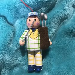 Vintage Wood Golf Christmas Ornament