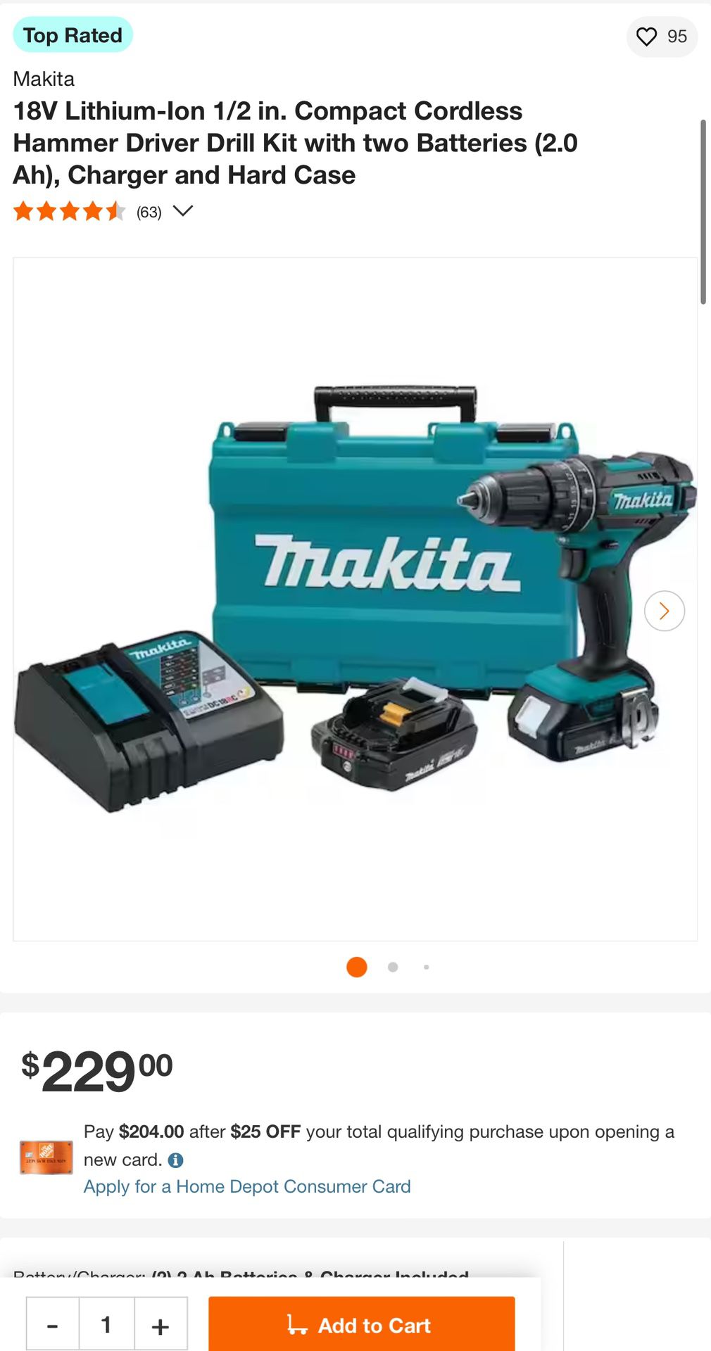 Barely Used Makita Drill With Charger & Box 