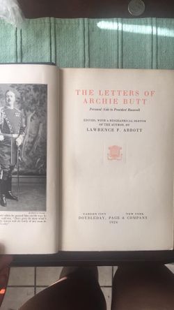 Letters of Archie butt personal aid of Theodore Roosevelt