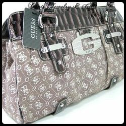 NEW VINTAGE GUESS SAFARI SATCHEL HANDBAG HOBO BAG PURSE 