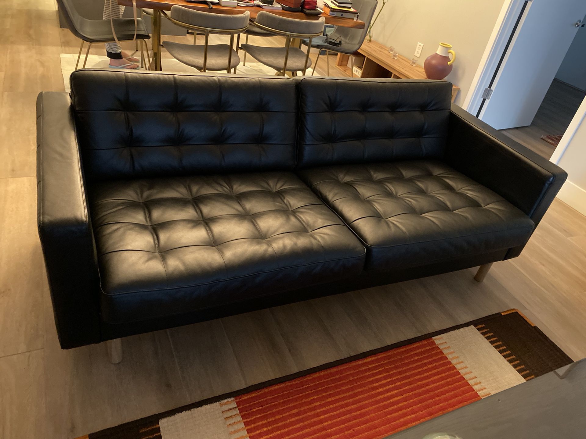 IKEA sofa! Practically new!! Black leather 500
