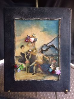 Vintage Italian Art Upcycled With Jewelry 