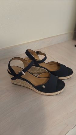 Tommy Hilfiger Navy Espadrille Wedge Sandals