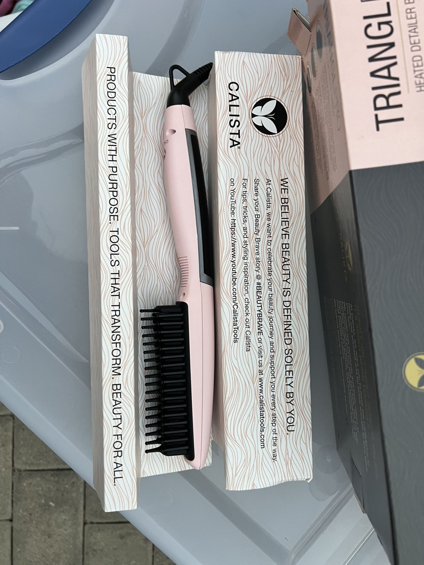 Calista Triang|PRO Triangl Pro Heated Hair Detailer Brush Zebra Print