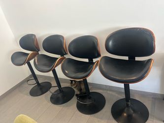 Set of 4 Mid-Century Modern Bar Stools