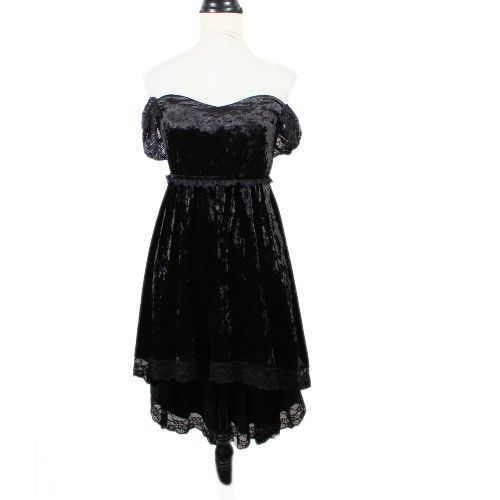 Gothic Black Velvet High Low Dress Size Small
