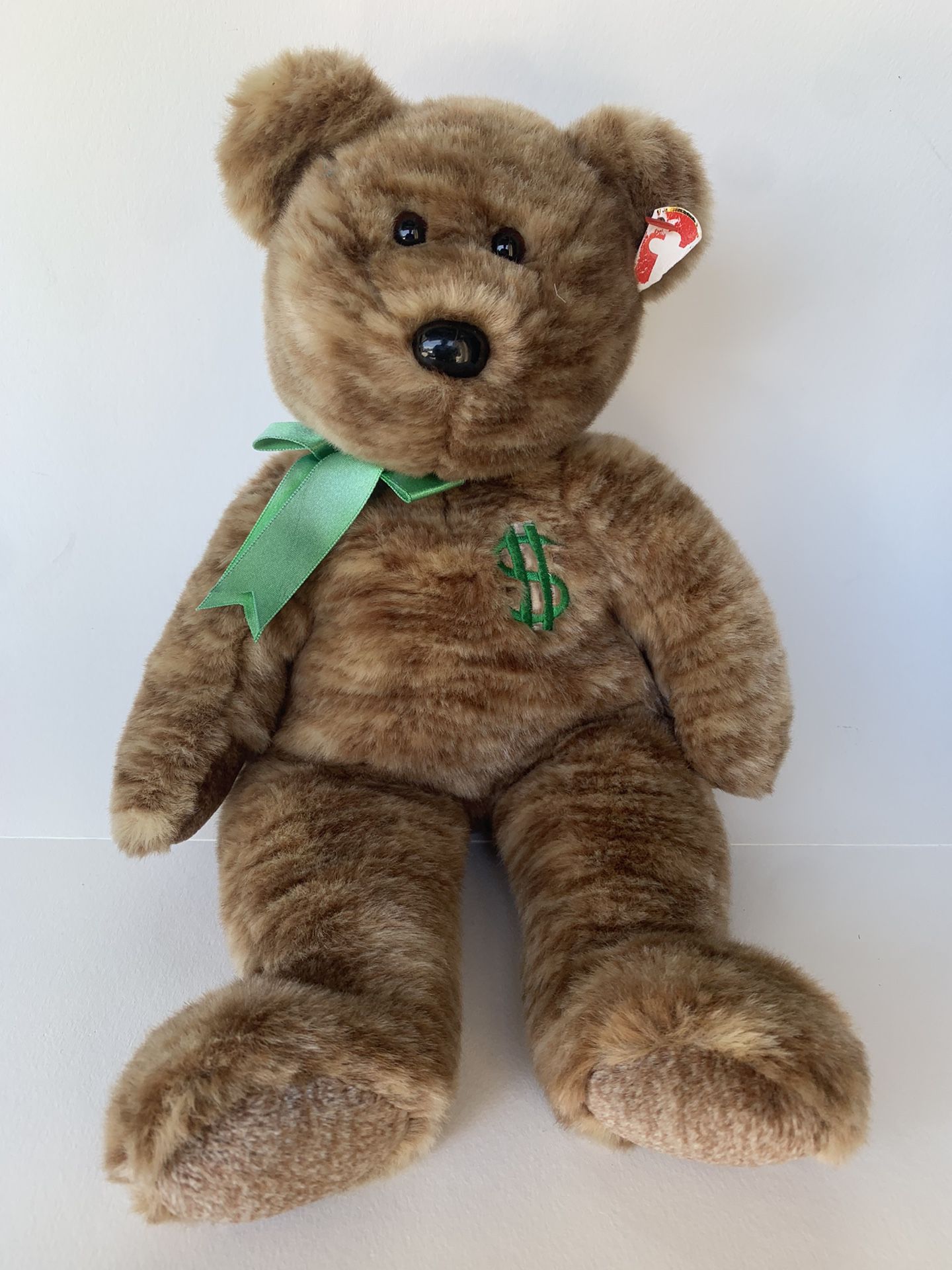 Ty Beanie Buddy BILLIONAIRE $ Stuffed Bear 2002. Collectible/Vintage W/tags