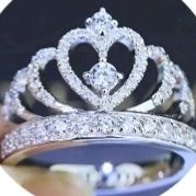 New Valentines Sterling silver Princess Cubic stones Ring Available All Sizes