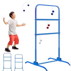  Ladder Toss Ball Game Set with Score Tracker, Adjustable Height