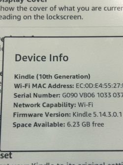 Kindle 10 th gen