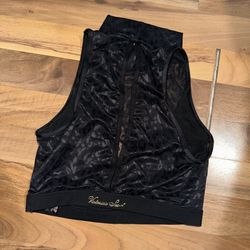 Victoria's Secret black velvet crop top #velvettop