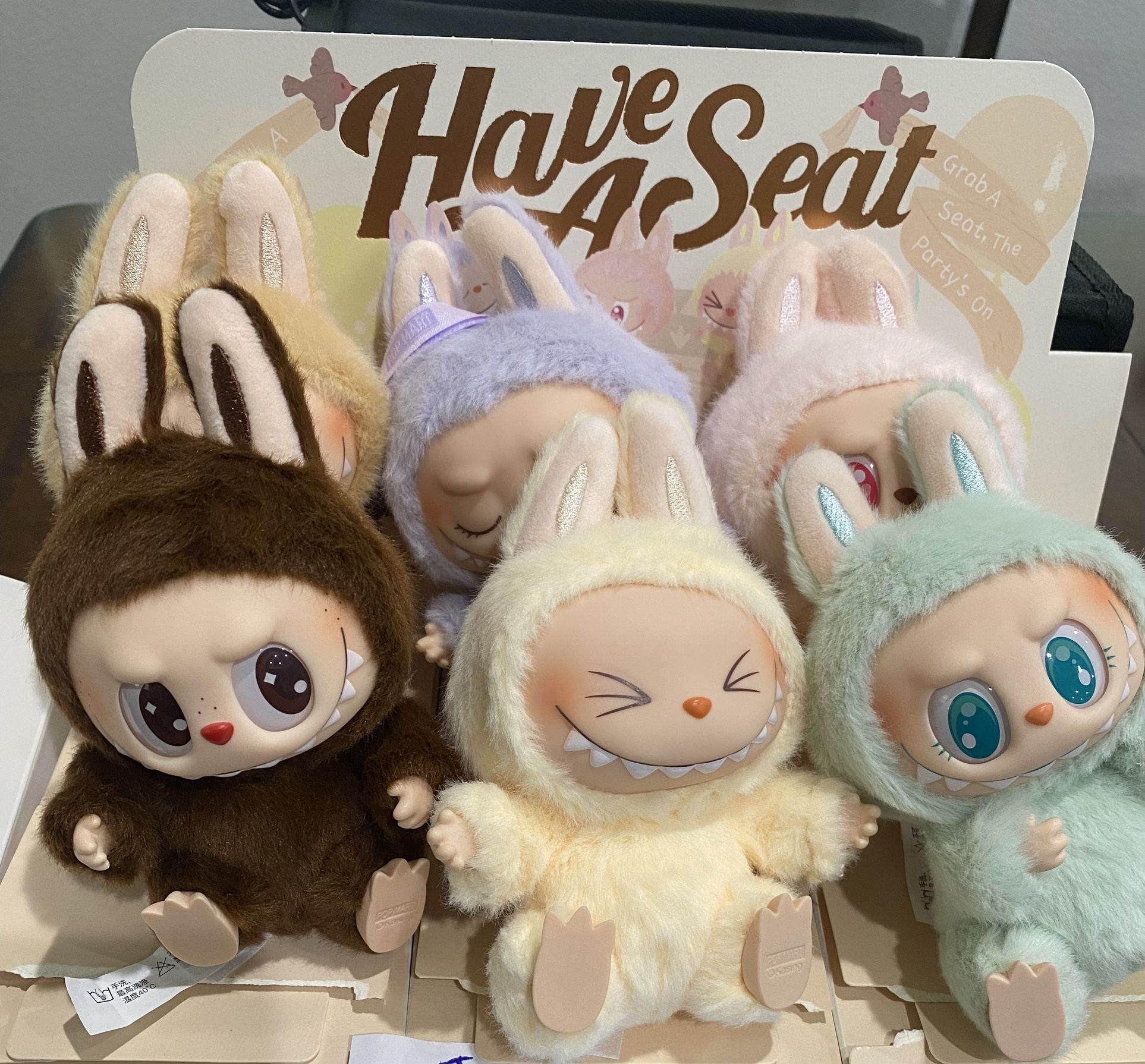Labubu Have A Seat Opened Box 5 Common 1 Secret DuoDuo 100% AUTHENTIC.