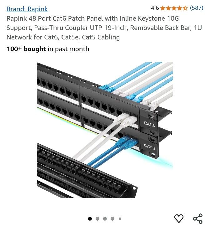 48 CAT6 Passthrough Patch Panel 10GB