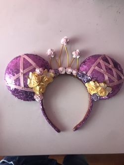 Rapunzel Crown Floral Minnie Ear Minnie Mouse Ears Disney Princess - Floral Ears