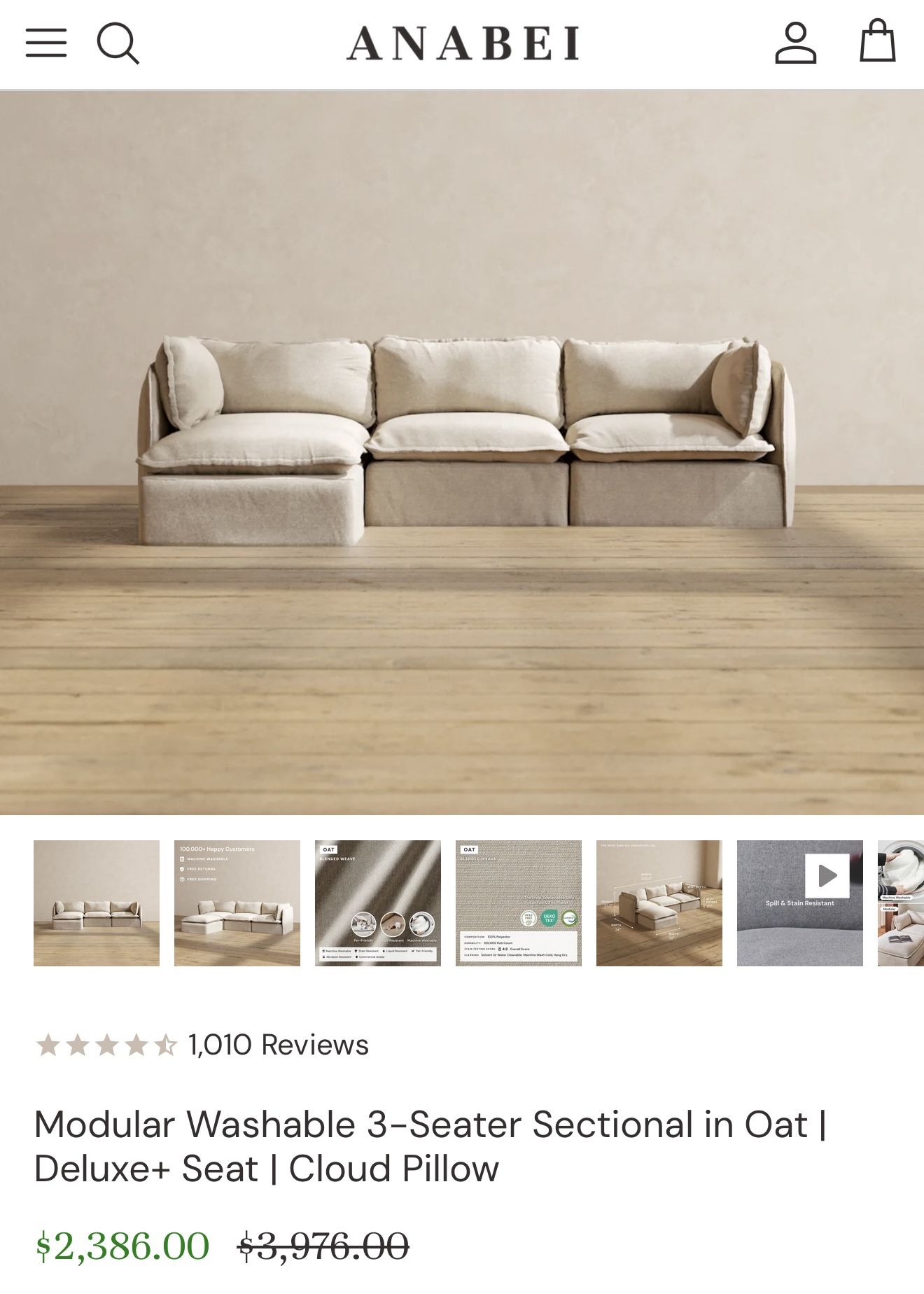 Anabei 3 Seater With Ottoman 