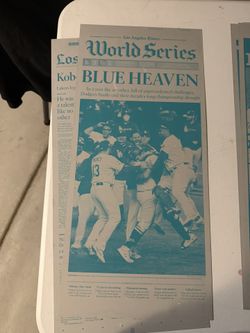 Dodgers 2020 World Series Newspaper Plate