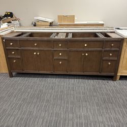 83” Bathroom Vanity In Dark Wood Color 