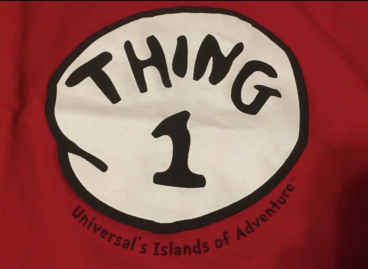 Universal Studios Islands Of Adventure Dr.suess Cat In The Hat Thing 1 Shirt