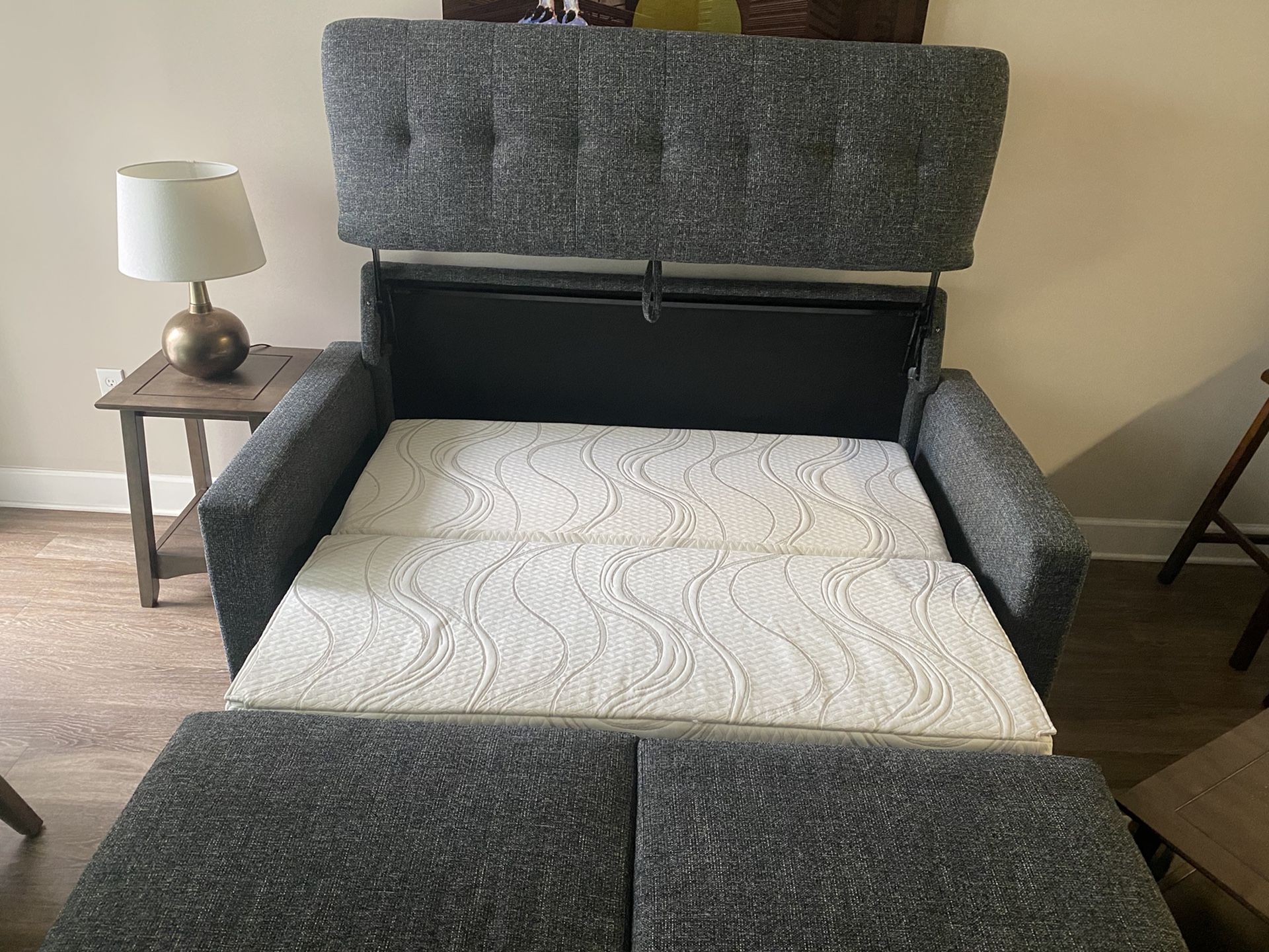 Grey Couch With Pull Out Bed $215 OBO