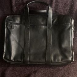 Genuine Leather Black Hit COMP-U-POUCH Tech Organizer Laptop Bag