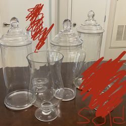 Large Glass Apothecary Jars / Vases