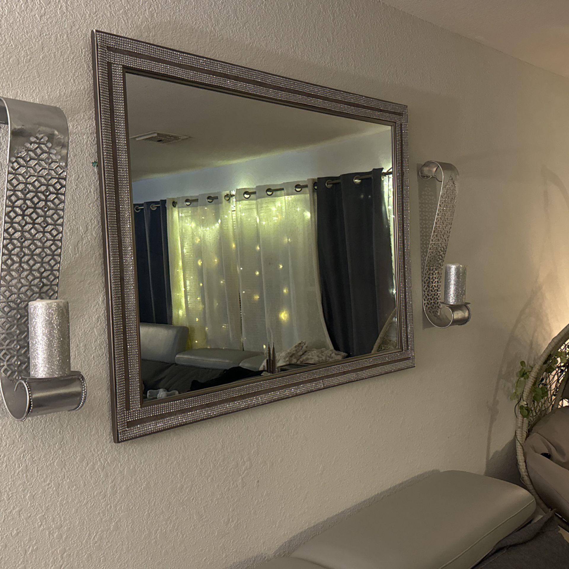 Wall mirror - 2 Candle Holders $45