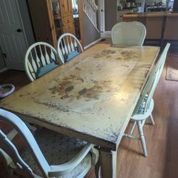 French Country Table  Solid Wood, Slightly Distressed 