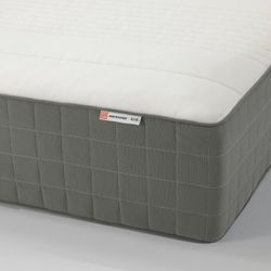  HAUGSVÄR Spring mattress, plush/dark gray, Twin
