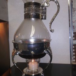 Silver Plated Glass Coffee Carafe