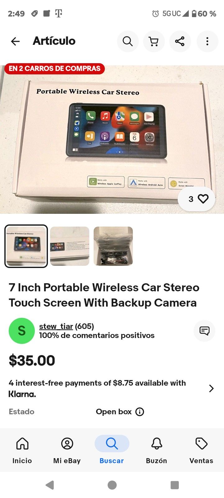 Potable Wireless Car Stereo 7" inch