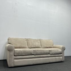 LAZBOY/LAZYBOY beige corduroy couch 3 seater - delivery and setup